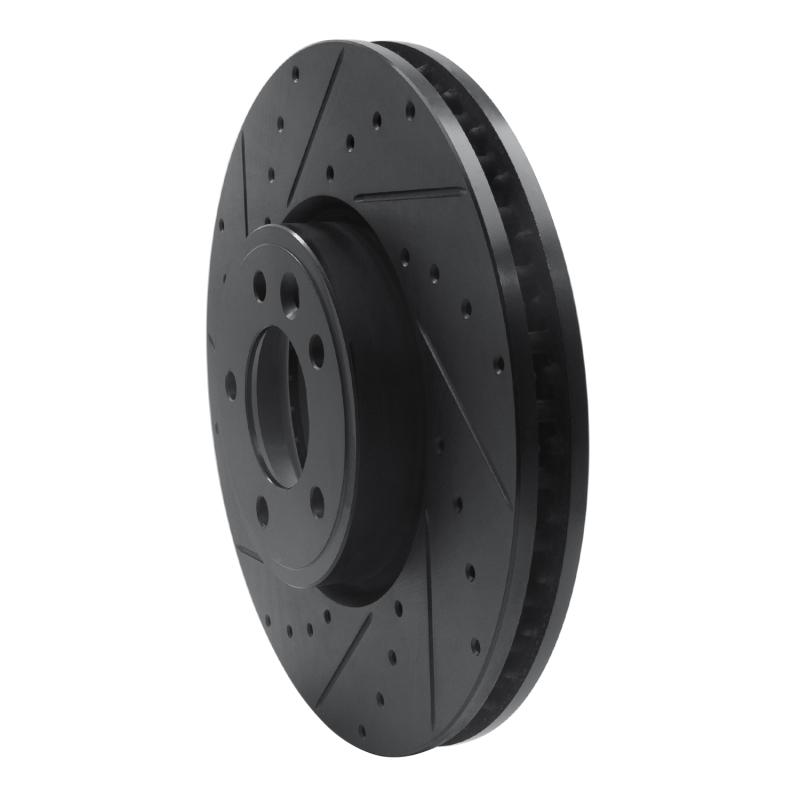 Land Rover Range Rover Brake Rotor (1) - Front Left - R1 Concepts - Drilled & Slotted - Black - `18-`20